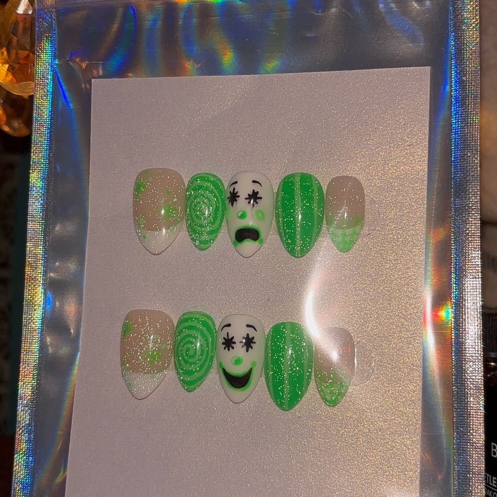 Clown Press On Nail Set HANDMADE